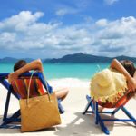 Two people on vacation debt and worry free