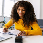 woman seeing if she qualifies for debt relief