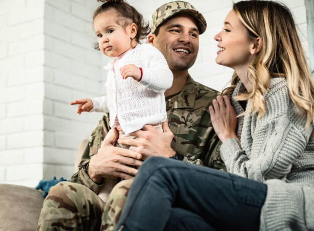 happy military family enjoying in time together