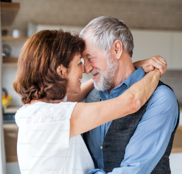 Man and woman hugging