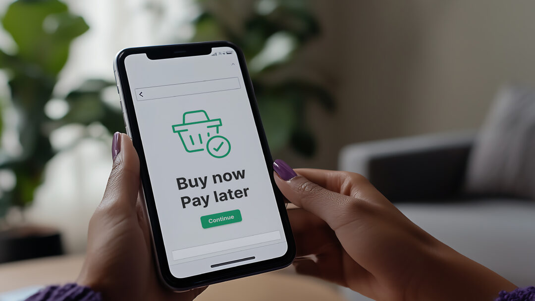 picture of buy now pay later on phone