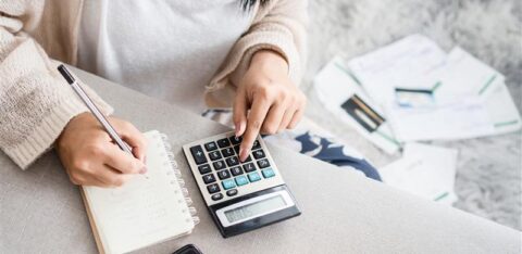 woman calculating finances